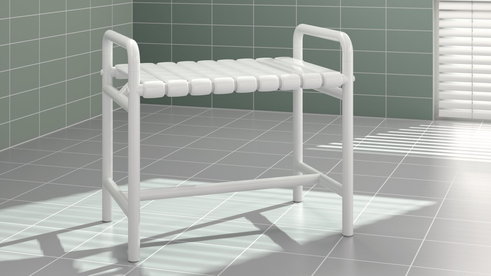 Adiposity bench in the colour signal white made of polyamide